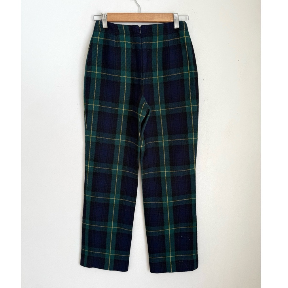 Ralph Lauren Wool Tartan Ankle Pants Navy Green Yellow Plaid - Picture 4 of 6